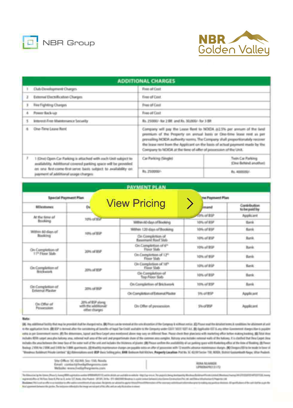 golden-valley pricesheet